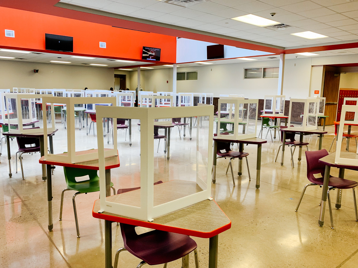 Tables have been removed from the cafeteria to promote social distancing guidelines at Van Horn School. (VHA-Photo/SC)