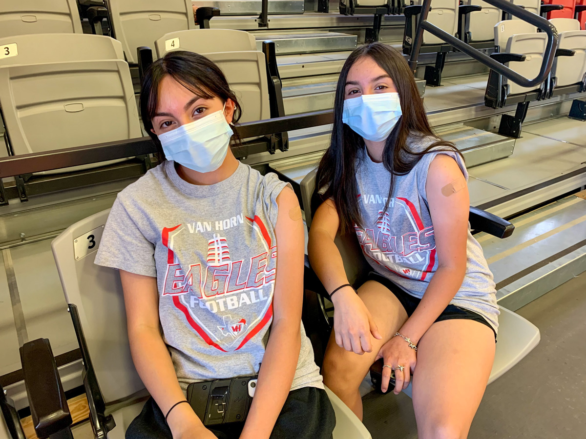 Victoria and Vianney Gonzales received their Covid vaccines during the June 10 free vaccine clinic at the school. Vaccines have been approved for patients age 12 to 15. (VHA-Photo/SC)