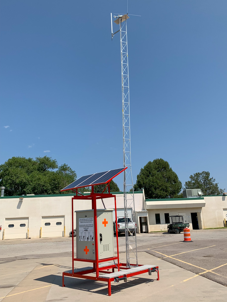 The movable rescue beacons stand approximately 30 feet tall, feature reflective mirrors and a light to attract visual attention of traveling migrants, as well as an emergency activation button that connects directly to Border Patrol. One beacon deployed in June has led to at least 10 individuals rescued. (VHA-Photo/SC)