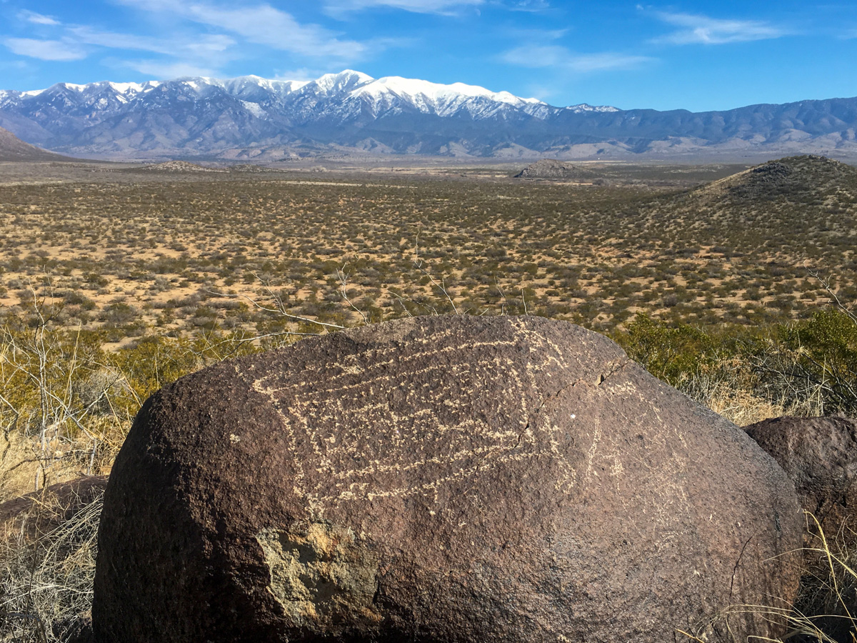 The Three Rivers Petroglyph Site testifies to the Jornada Mogollon culture, which stretched from present-day El Paso and northern Chihuahua to the West Texas plains. The Jornada Mogollon farmed and built pueblos near playas, in foothills and along mountain streams.