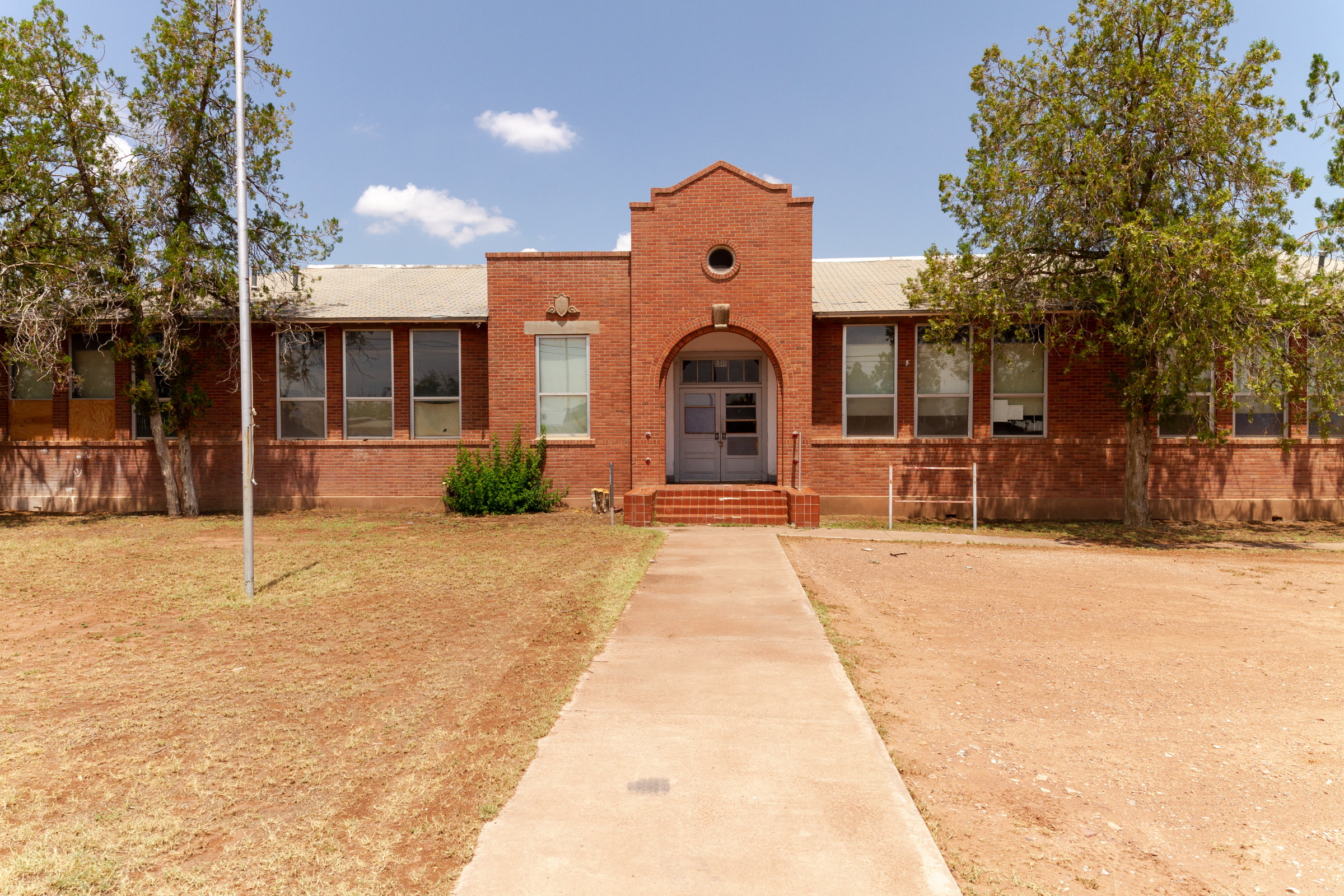 Commonly known as the “Red School”, constructed in 1927 with 6 rooms and an auditorium as Van Horn School. Later renamed Delaware School with renovations and additions in 1980s, today, sits unused and dilapidated. The new bond measure may bring the nearly century-old building up to code and preserve history for future generations. (VHA-Photo/DB)